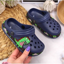 American Club Jr.AM900B tamnoplave papuče s dinosaurom tamnoplava 2