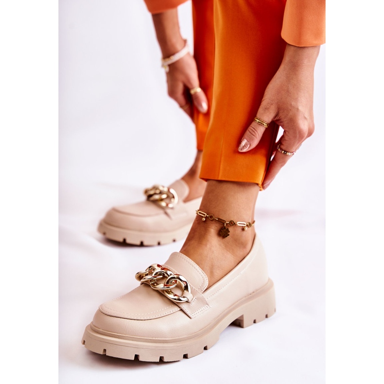 FB1 Kožne mokasinke Lanac svijetlo bež Amicable 1