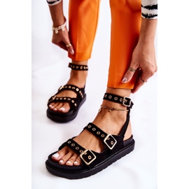 PM1 Ženske antilop sandale s naramenicama, crne Parys crno 1