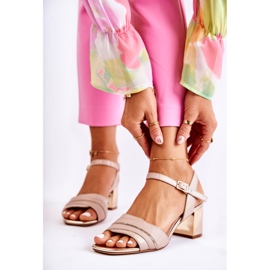 Sergio Leone Kožne sandale na šanku u zlatnobež Coraneu zlatni 1