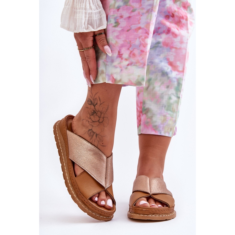 Kožne profilirane papuče Maciejka 04986-29 Brown smeđa 2