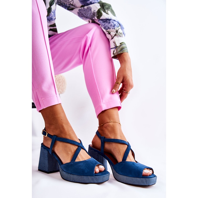 Antilop sandale na masivnu petu Maciejka 05543-17 Mornarsko plave mornarsko plava 2