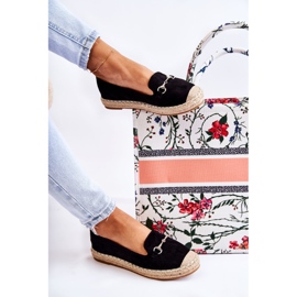 S.Barski Klasične crne ženske slip-on espadrile Oresa crna 1