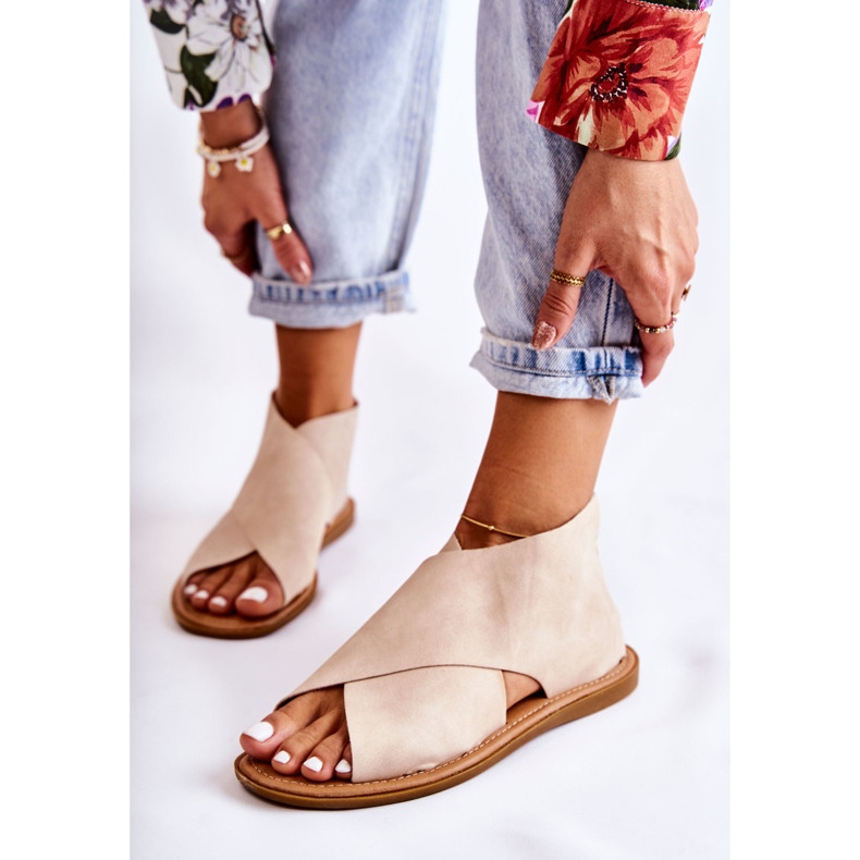 S.Barski Ženske kožne sandale Bež Catalise 1