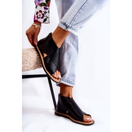 S.Barski Ženske crne kožne sandale Catalise crno 1