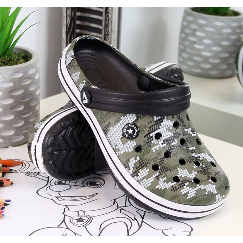 American Club W AM445B papuče od kaki pjene crno 1