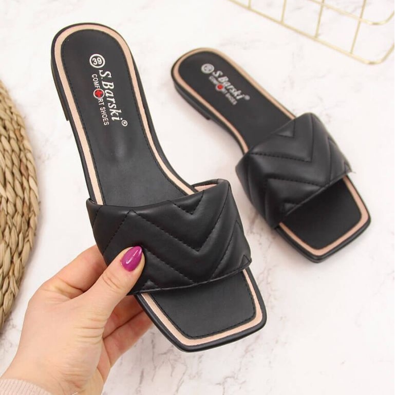 Prošivene papuče S. Barski W OLI103A crne crna 1