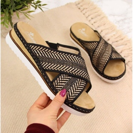 Rieker W R459 papuče na klin crne crno 1