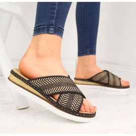 Rieker W R459 papuče na klin crne crna 2