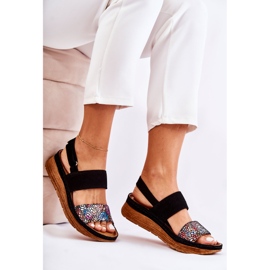 Kožne ženske sandale Maciejka 04142-20 crne crna višebojan 2