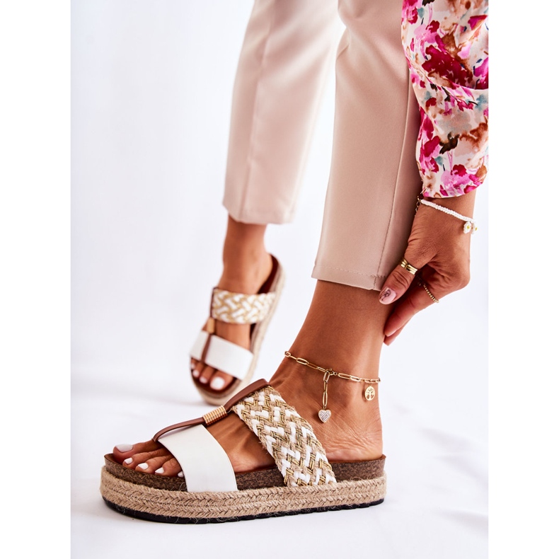 FB1 Ženske papuče s eko kožom Simon's White bež 1