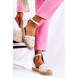 PS1 Ženske sandale ažurne espadrile bijele Murillo bijela 2