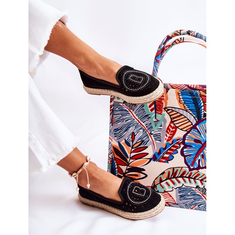 S.Barski Meredith crne ažurne ženske espadrile crna 2