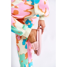 Ženske papuče s kopčom Roza Devia ružičasta 1