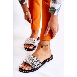 PG2 Ženske papuče s biserima crni Vamero crna 1