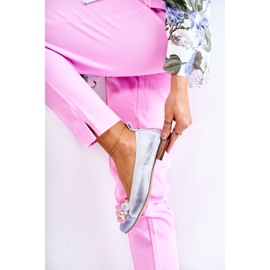 Ženske kožne balerinke s kristalima Nicole 2749 bijelo-plave bijela 1