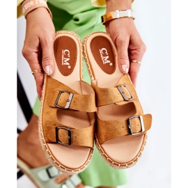 PG1 Klasične ženske papuče od antilopa Camel Casilda smeđa 2