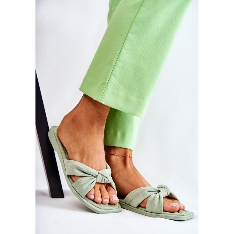 Modne ženske papuče od antilop zelene Lorrie zelena 1