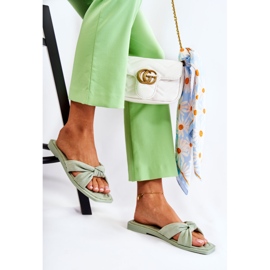 Modne ženske papuče od antilop zelene Lorrie zelena 2