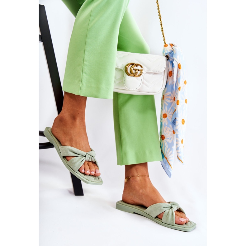 Modne ženske papuče od antilop zelene Lorrie zelena 2