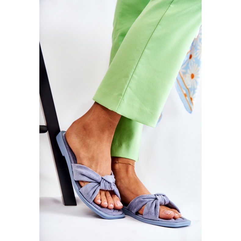 PG1 Modne ženske papuče od antilopa Blue Lorrie plava 2