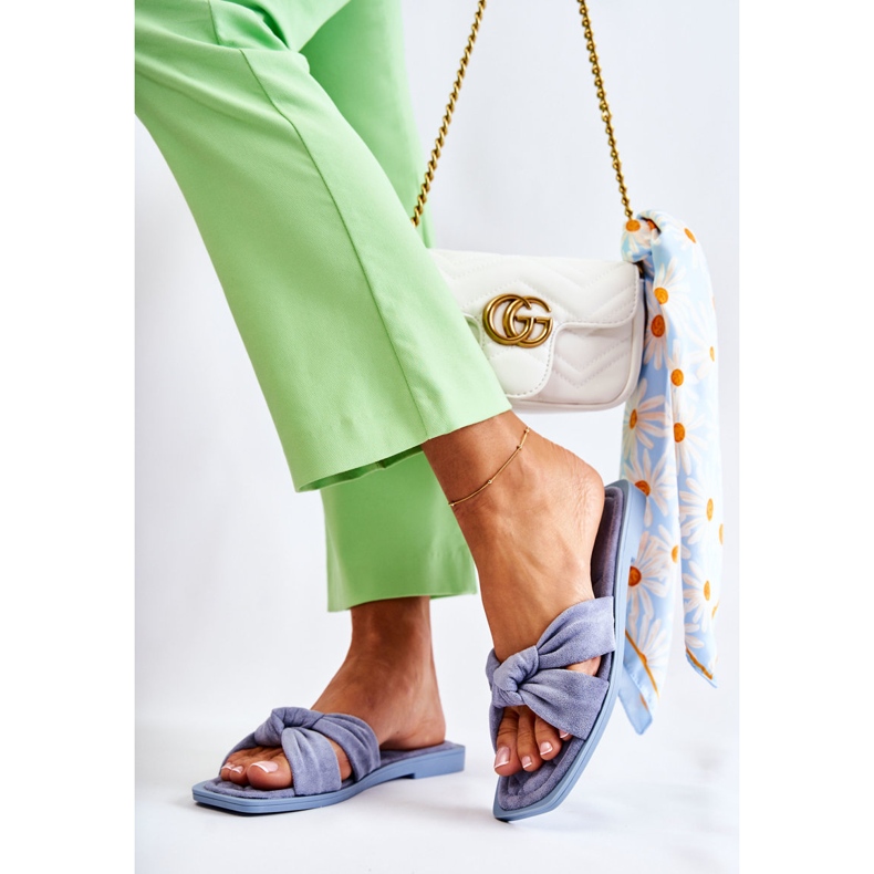 PG1 Modne ženske papuče od antilopa Blue Lorrie plava 1