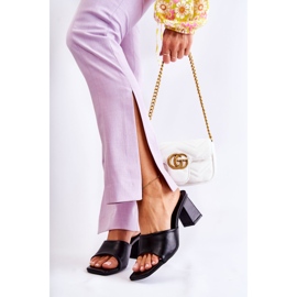 PG1 Kožne klasične papuče na petu crne Talena crna 2