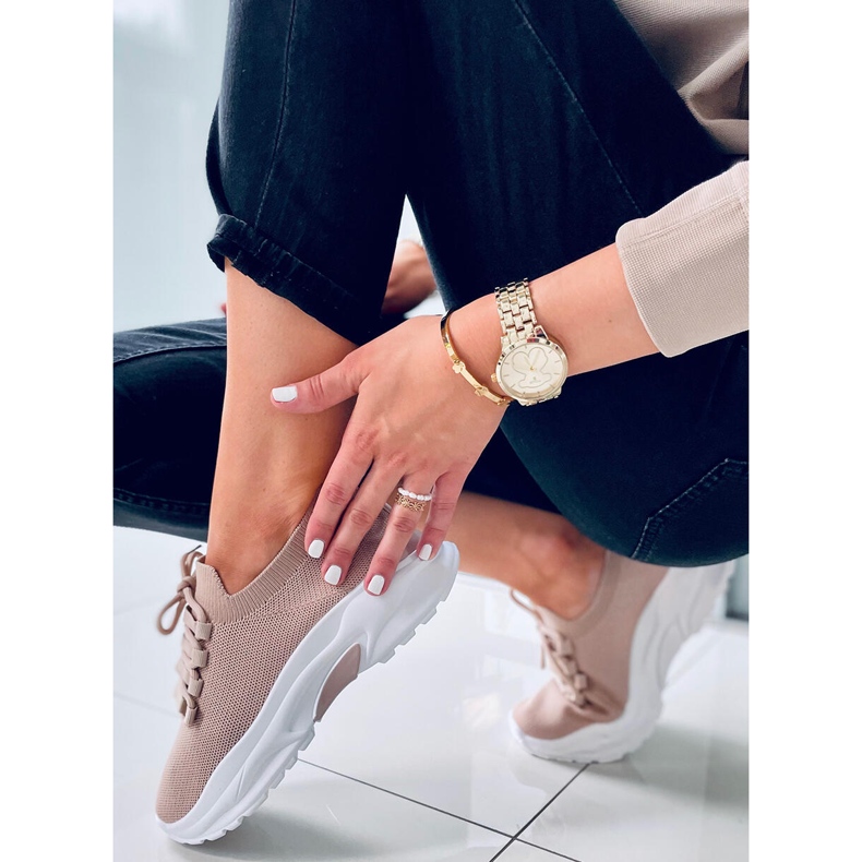 Wendy Khaki tenisice s čarapama bež 2