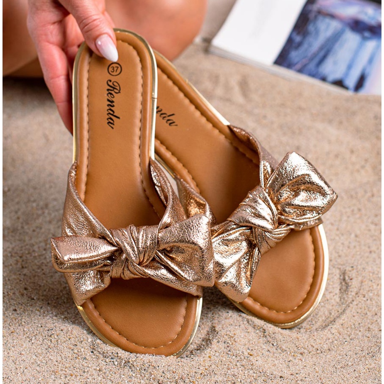 SHELOVET Zlatne papuče zlatna 2