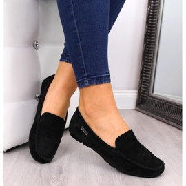 Ženske crne kožne mokasinke Vinceza crno 1