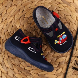 Dječačke kućne papuče za vrtić tamnoplave Nazo plava 2