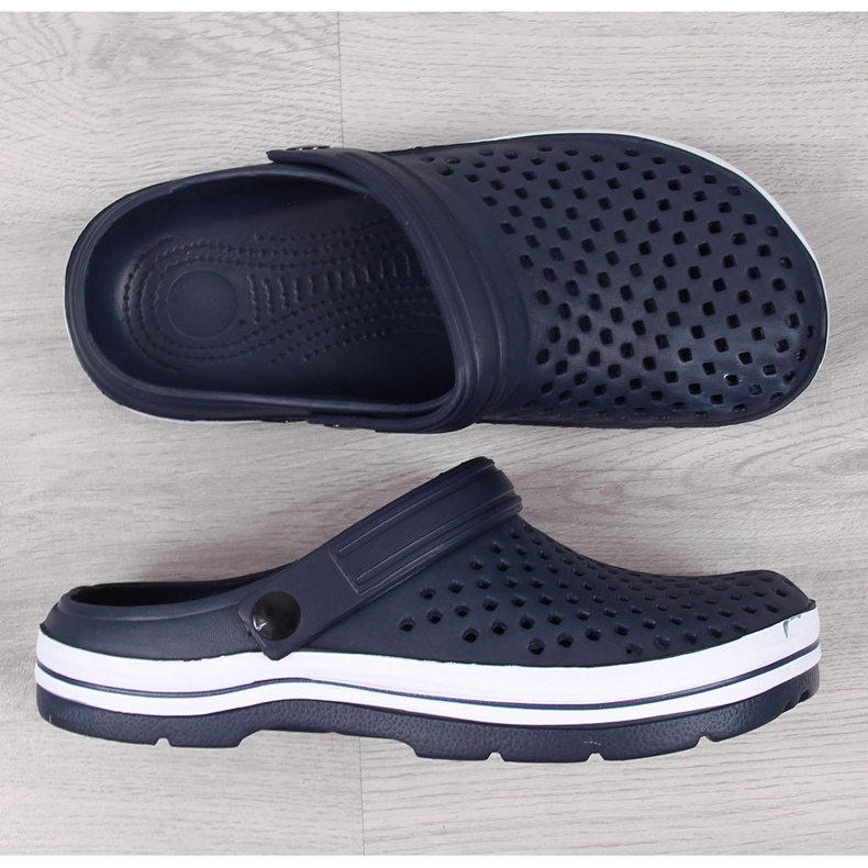 News Muške tamnoplave pjenaste ažurne papuče NOVOSTI plava 1