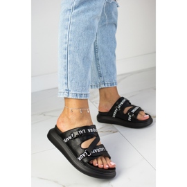 Crne Laura La.Fi papuče s platformom crna 2