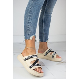 Bež Laura La.Fi papuče s platformom 1