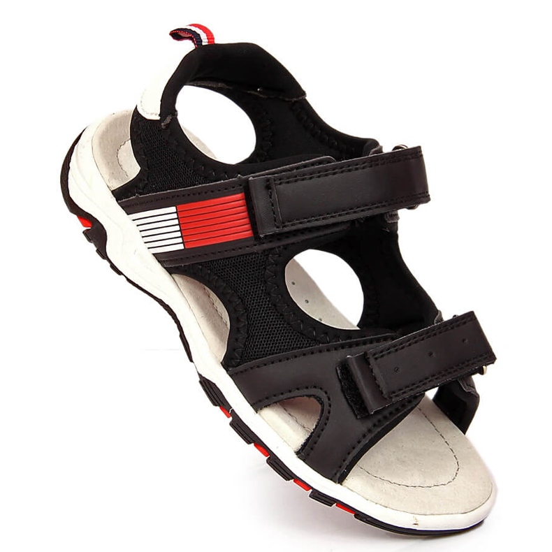 Crne American Club sandale za dječake na čičak crno 1