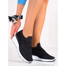 SHELOVET Slip-on cipele na klin crna 1
