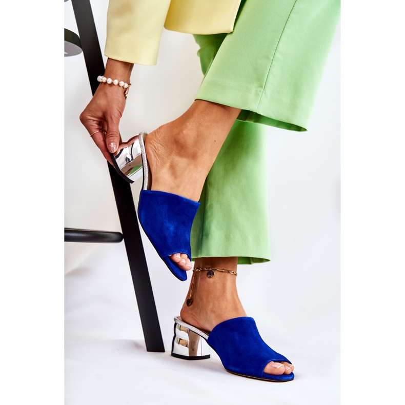 PA2 Ženske antilop papuče na petu Navy Blue Perry tamnoplava plava srebro 1