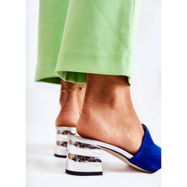 PA2 Ženske antilop papuče na petu Navy Blue Perry tamnoplava plava srebro 2