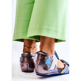 Kožne sandale s rebrom Maciejka 03375 Plave plava 1