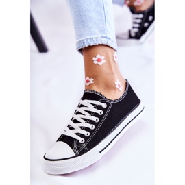 PJ1 Ženske klasične tenisice zavezane crne Be Mine crno 1