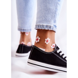 PJ1 Ženske klasične tenisice zavezane crne Be Mine crna 2