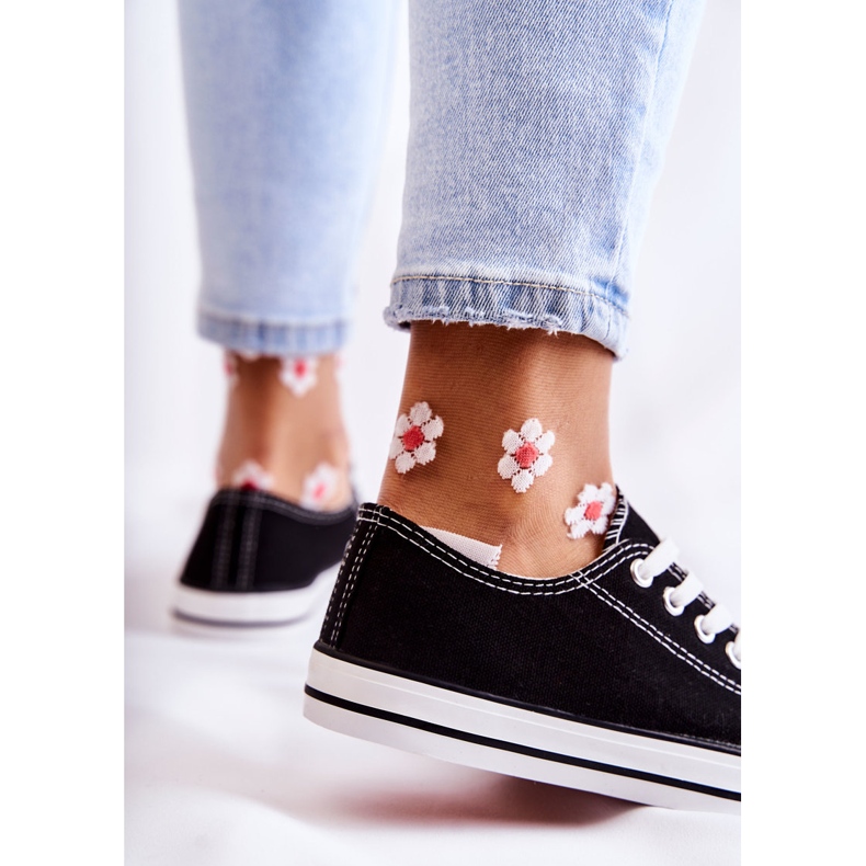 PJ1 Ženske klasične tenisice zavezane crne Be Mine crna 2