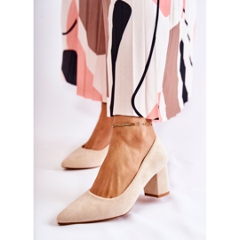 PS1 Klasične cipele od antilopa na traci Bež Lency 1