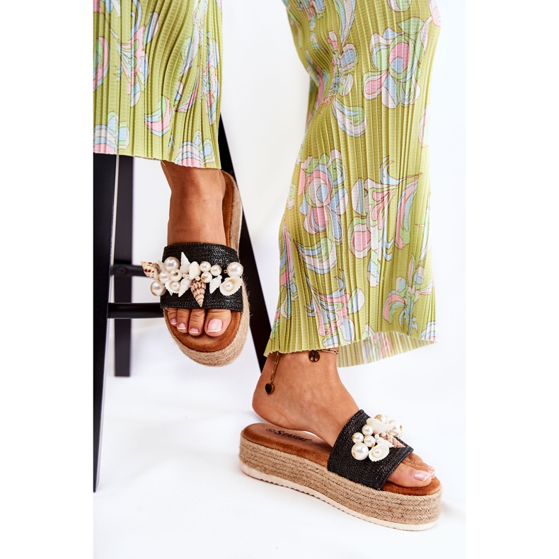 PS1 Ženske papuče na platformi sa školjkama crne Tolia crna 2