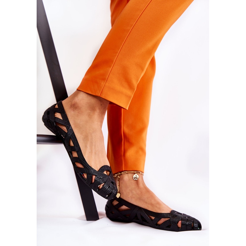 PH1 Ženske crne gumene balerinke Indila crno 2