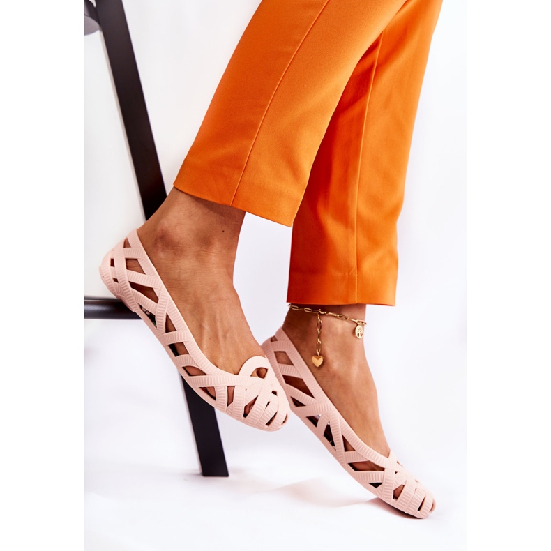 PH1 Ženske Nude Indila gumene balerinke bež 2