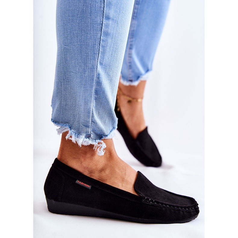 PH1 Ženske antilop crne mokasinke na klin La Cava crno 1