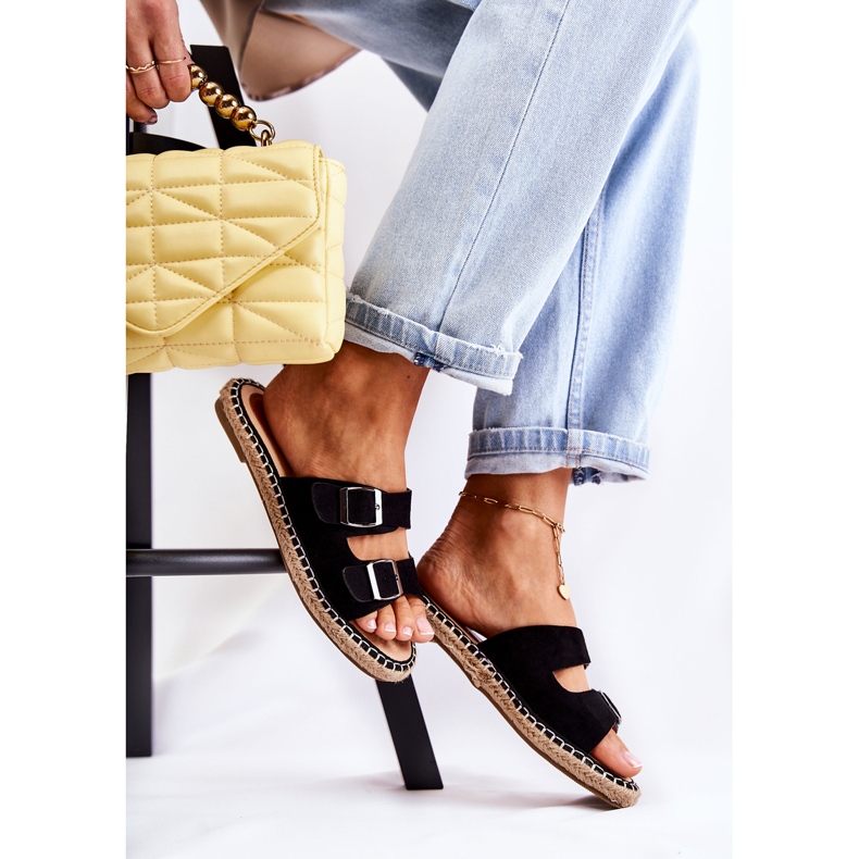 PG1 Klasične ženske papuče od antilopa Black Casilda crna 2