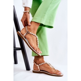 PG1 Modne sandale japanke s biserima od ružičastog zlata Isalia ružičasta zlatni 1