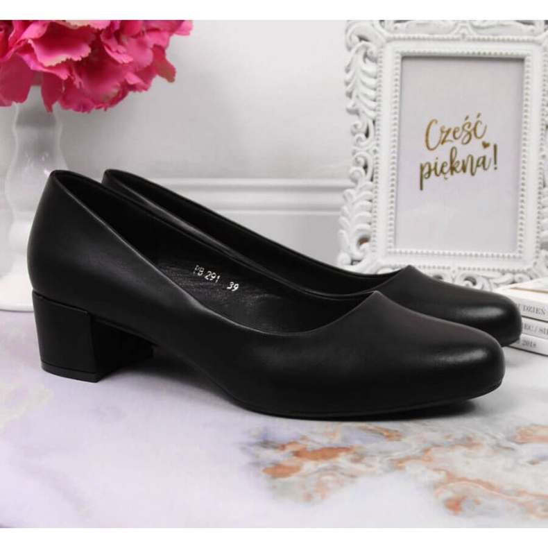 Black Pumps na bloku od W Sergio Leonea crna 2